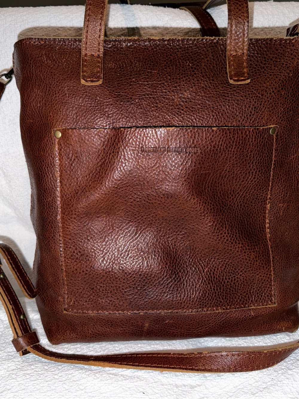 Portland Leather Goods Crossbody Tote in Nutmeg - Picture 12 of 13